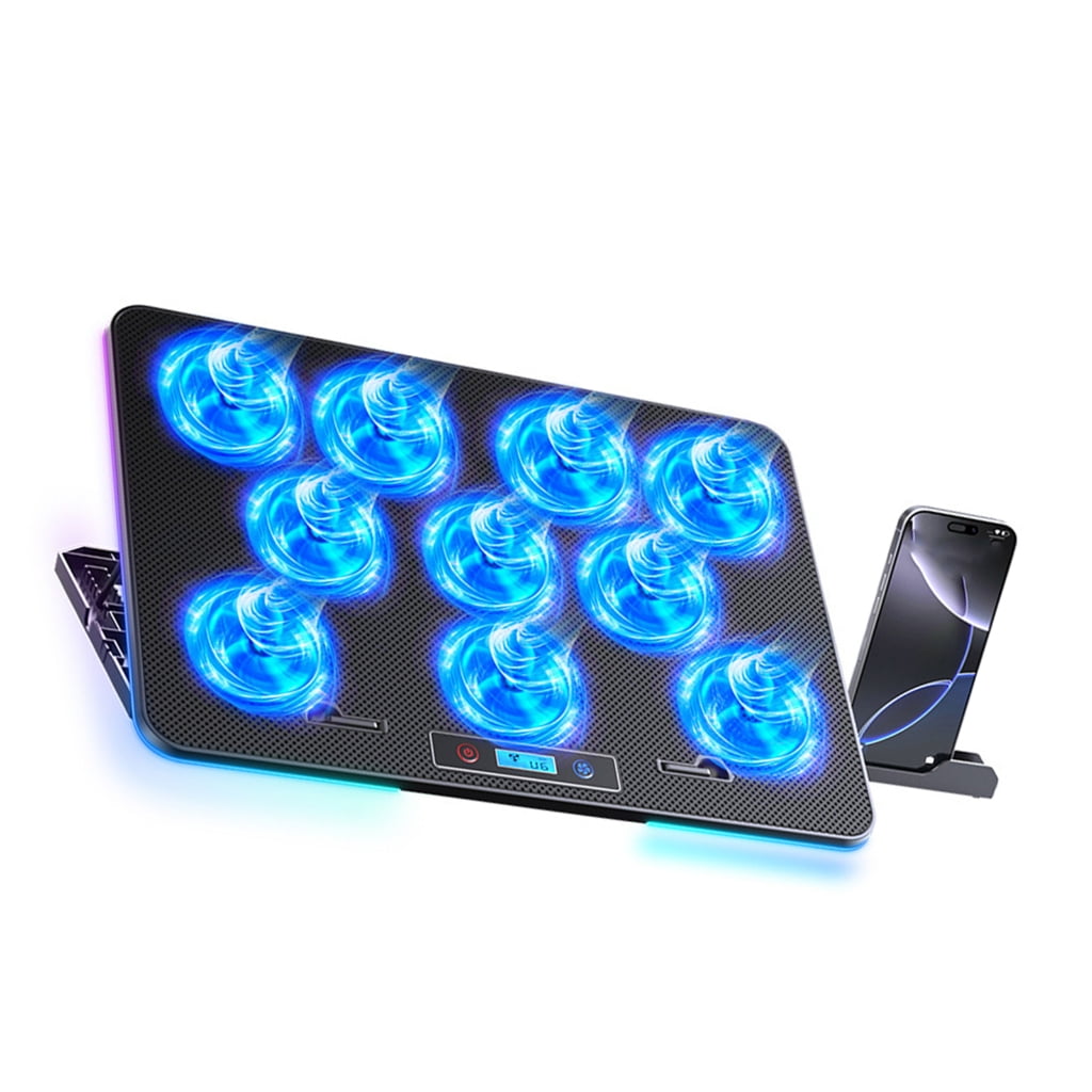 Miiottaa Multiple Speed Adjustable Metal Laptop Coolers Stand Builts In RGBs Lighting System