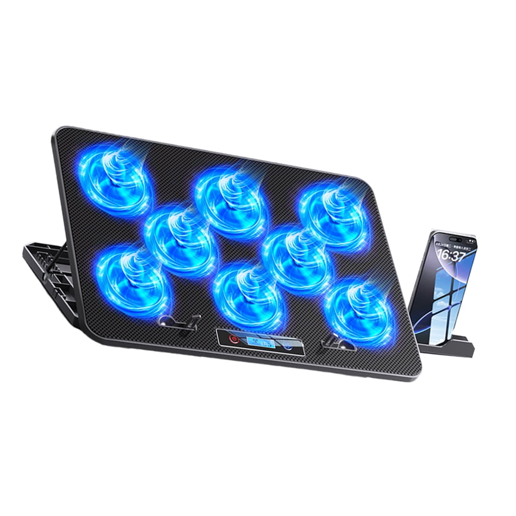 Miiottaa Multiple Speed Adjustable Metal Laptop Coolers Stand Builts In RGBs Lighting System