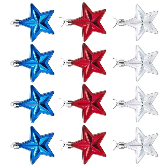 Miiottaa Plastic Five Point Star In Bulk For Memorial Day And Fourth Of July Decors