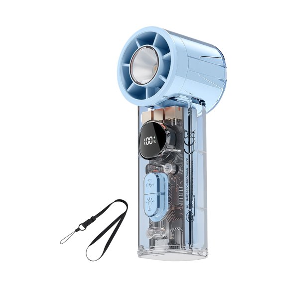 Miiottaa Portable Handheld Fan Rechargeable Clear Shell Cooling Fan for Outdoor Activities, Travel, Working Easy to Carry