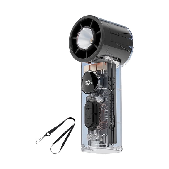 Miiottaa Portable Handheld Fan Rechargeable Clear Shell Cooling Fan for Outdoor Activities, Travel, Working Easy to Carry