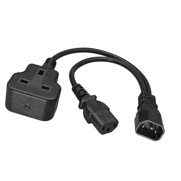 Miiottaa Quality C14 To C13 Y Splitter Power Cable With UK Standard Socket Power Cord For Networking Cabinet UPS Flame Retardant PVC