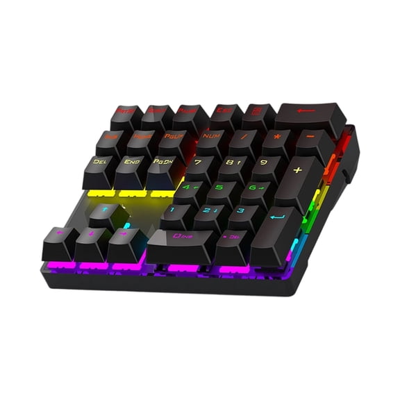 Miiottaa RGBs Multicolor Backlit 33Key Mechanical Number Pad USB Wireds Connection Water Resistant ABS Key For Enhanceds Productivity
