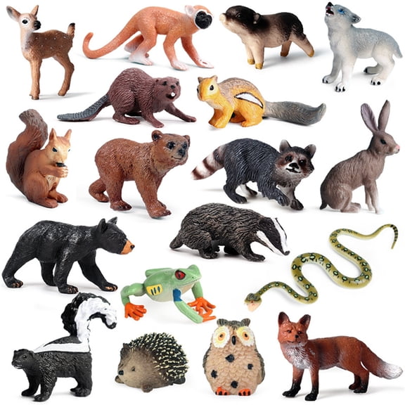 Miiottaa Realistic Forest Animal Figures Set Plastic Wildlife Models For Kids Education Decor