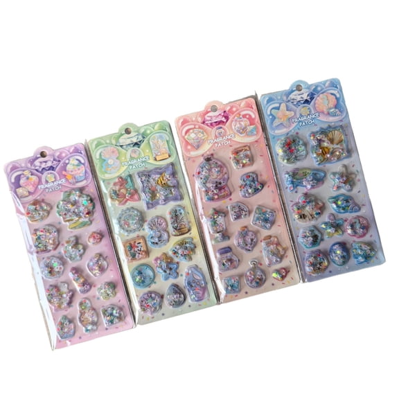 Miiottaa Shimmering Sequins Drift Sand Sticker Water Filled PVC Sticker For Notebook