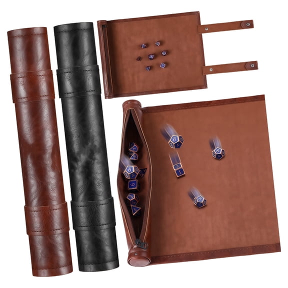 Miiottaa Small Folding PU Leather Game Mats Travel Friendly Dices Rolling Mats Suitable for Dices Card and Tabletop Entertainment