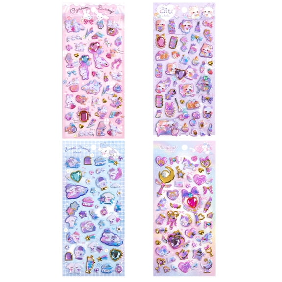 Miiottaa Sparkling Cartoon PVC Foam Sticker for Notebook Journal Planner Scrapbooking Phone Case Laptop Kids Motivational Sticker