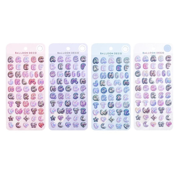 Miiottaa Sparkling Letter PVC Sticker Cartoon Kids Sticker for Journaling Notebook Phone Cover Laptop Photo Album Decoration