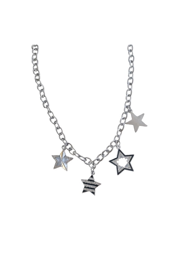 Symbolic Freedom Star Motifs Necklace Black And White Design For Subcultural Expression Parties Celebrations
