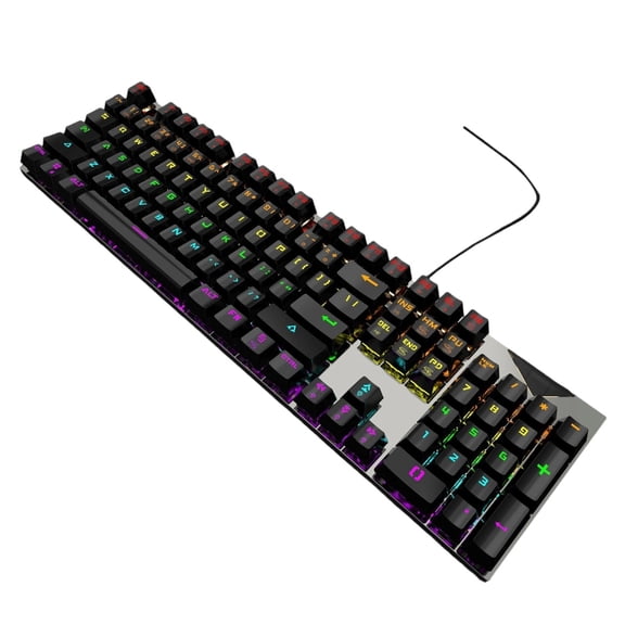 Miiottaa Thin RGBs Backlits Mechanical Gaming Keyboards Clicky Blue Switches SplashProof Design