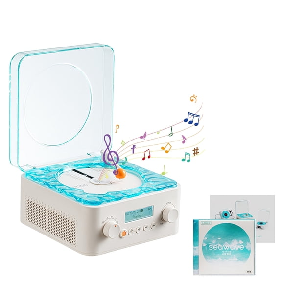 Miiottaa Turntable Bluetooth-compatible Speaker With Adjustable LED Lights Music Player White Noise Speaker For Indoor Outdoor