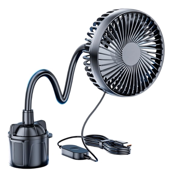 Miiottaa USB Rechargeable Cup Holder Fan with 3 Adjustable Wind Speeds Plastic Texture