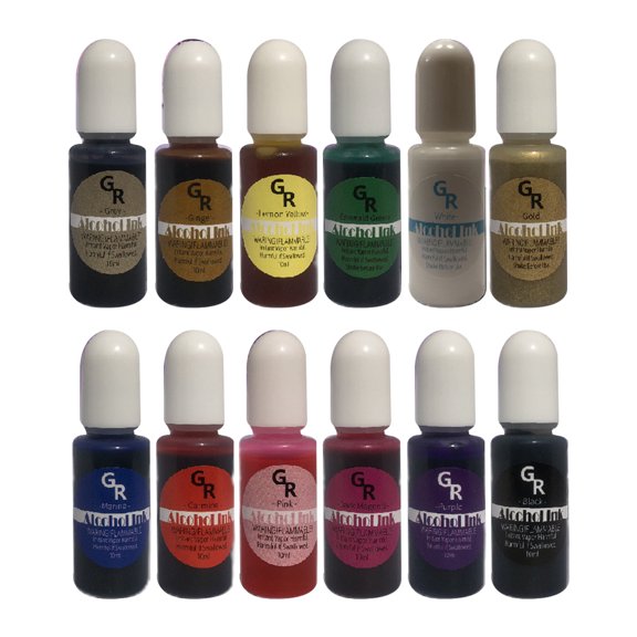 Miiottaa UV Resin Dye Diffusion Art Ink Alcohol Resin Pigment Kit Liquid Resin Colorant