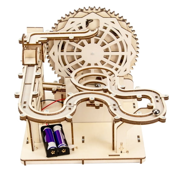 Miiottaa Wooden Electric Mechanical Track Hands On Assembly Wooden Steel Ball Run Track Building Set For Science Experiment