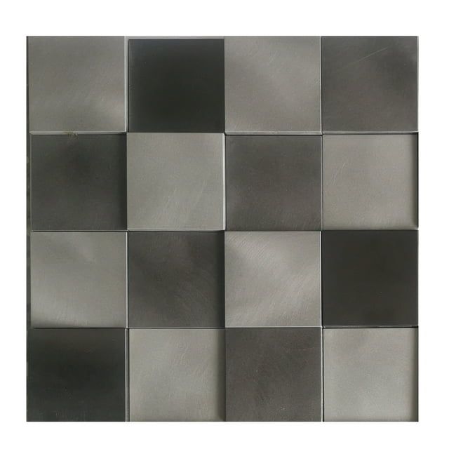 Mijas 11.97" x 11.97" Peel-and-Stick Mosaic Tile in Steel Grey (Pack of 11)