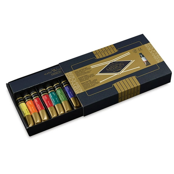Mijello Mission Gold Watercolors - Assorted Colors, Set of 12, 7 ml tubes
