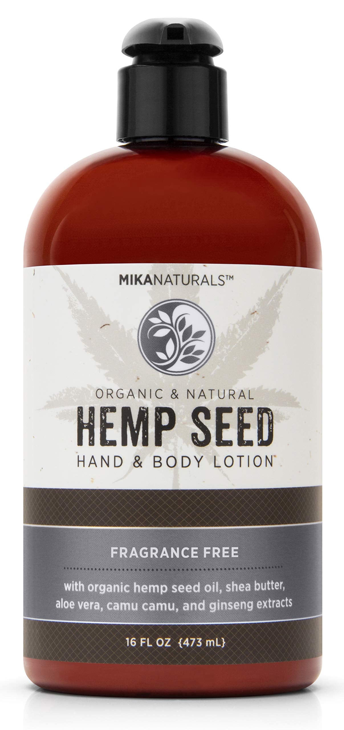 Mika Naturals Fragrance Free Hemp Seed Hand & Body Lotion for Dry Skin, 16 fl oz