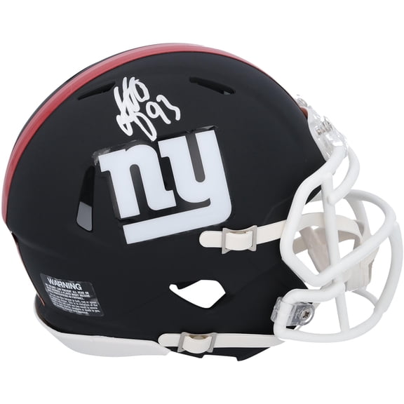 Mika Zibanejad New York Rangers Autographed New York Giants Black Matte Alternate Speed Mini Football Helmet - NHL Auctions Exclusive - Fanatics Authentic Certified