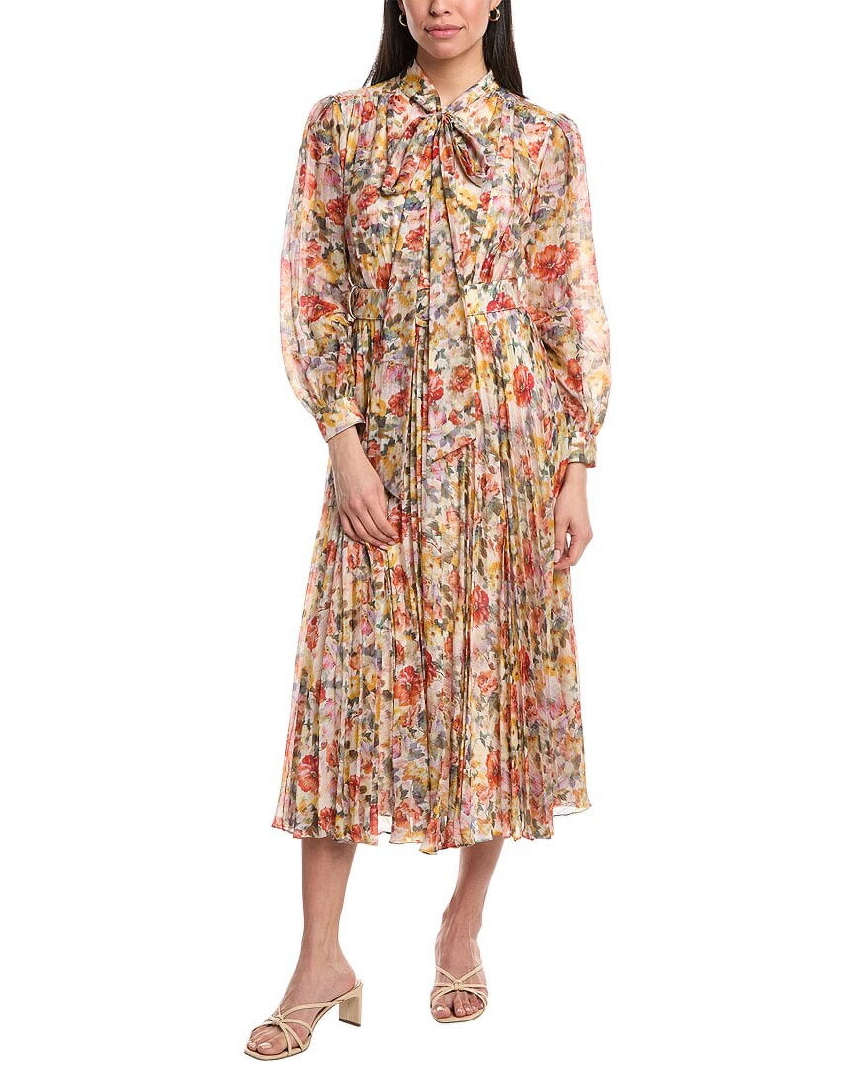 mikael aghal pink dress Mikael Aghal Belted floral-print crepe de chine maxi dress - Women - Blush Dresses