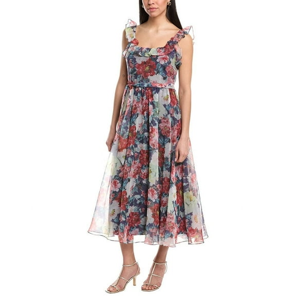 Mikael Aghal womens  Midi Dress, 2, Blue