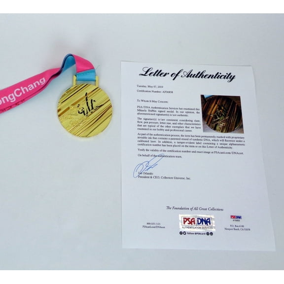 Mikaela Shiffrin 2018 Olympics Signed Autograph Gold Medal PSA/DNA COA