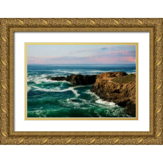 Mikaels, Natalie 14x11 Gold Ornate Wood Framed with Double Matting Museum Art Print Titled - California Dream