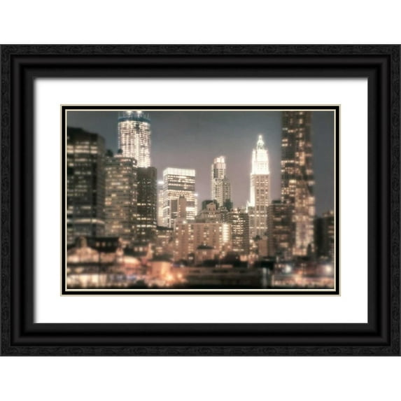 Mikaels, Natalie 18x13 Black Ornate Wood Framed with Double Matting Museum Art Print Titled - In a New York Minute