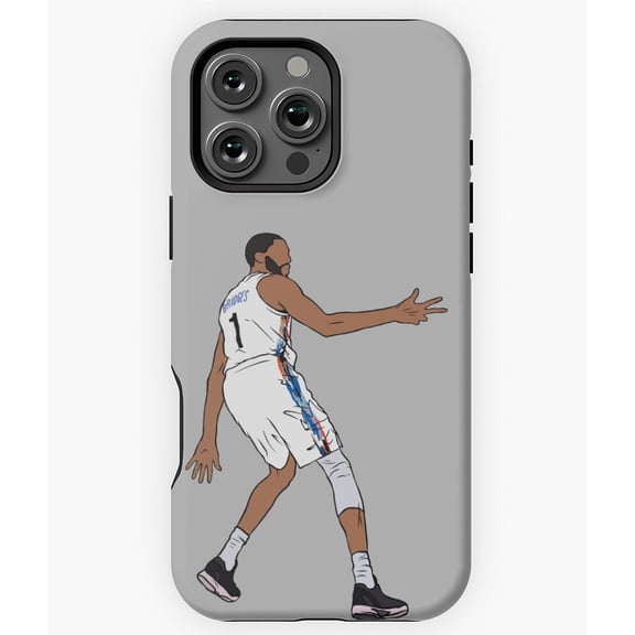 Mikal Bridges 3 Point Celebration Phone Case for iPhone 16 15 14 13 12 11 Pro Max