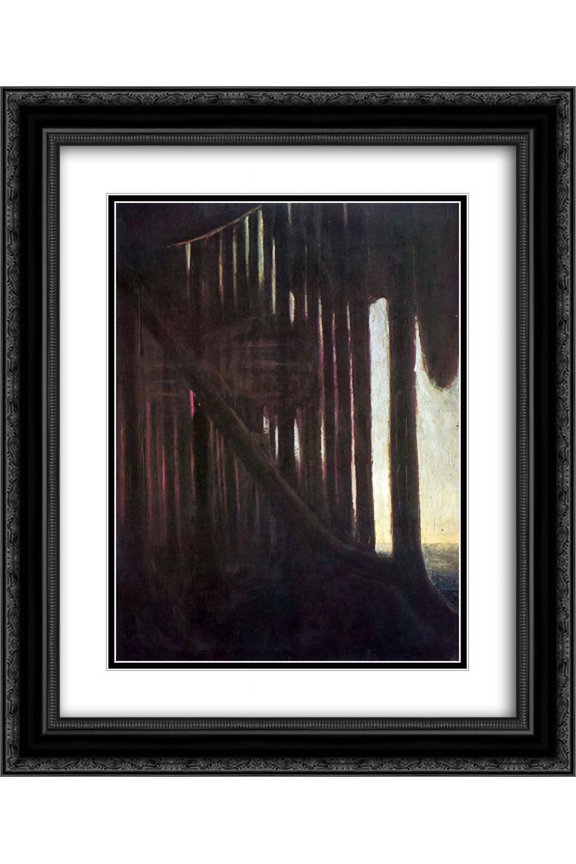 Mikalojus Ciurlionis 2x Matted 20x24 Black Ornate Framed Art Print 'Rustle of the Forest'