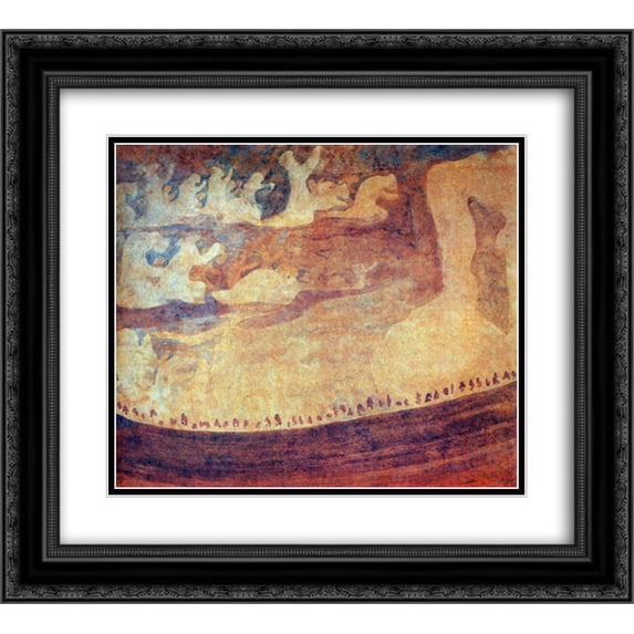 Mikalojus Ciurlionis 2x Matted 22x20 Black Ornate Framed Art Print 'Fugue'