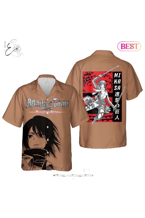 Mikasa Ackerman Attack On Titan Humanity In Chains Hawaiian Shirt Anime Shirt for Men Wome