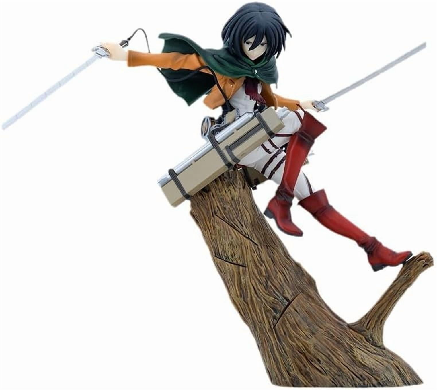 Mikasa Akkaman Figure Tree Stump Mikasa Akkaman Anime Figures 29cm/11.4inch Handmade PVC Model Character Statue Collection Gifts