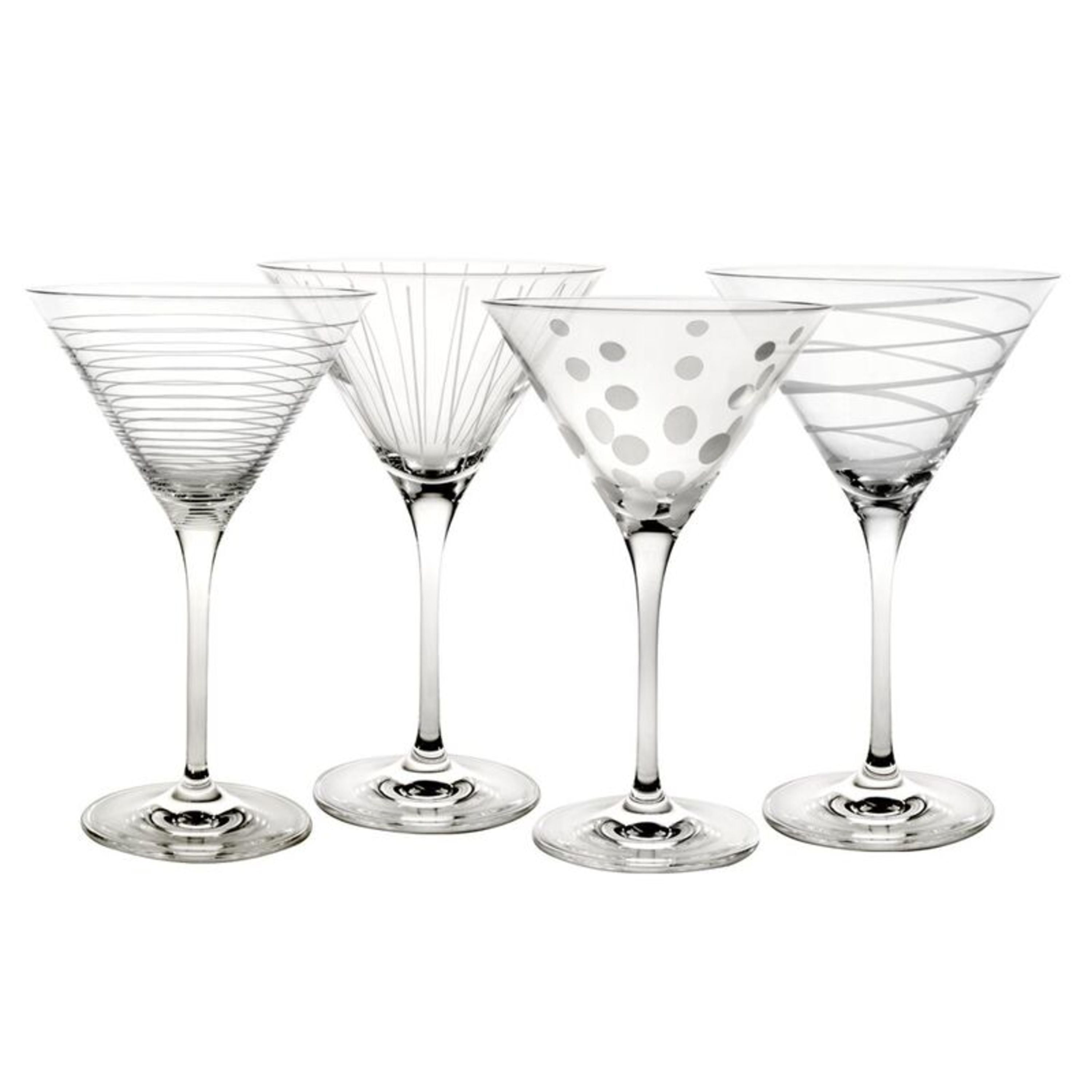 Crystalia Home Stemless Martini Glasses Set of 4, Cool Mini Cocktail Shot  Drink Glasses 
