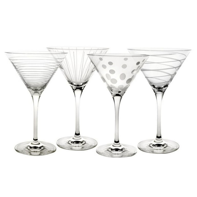 Elixir Glassware Stemless Martini Glasses Set of 4 - Hand Blown