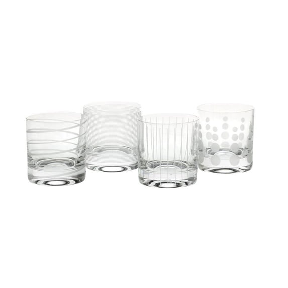 Mikasa Cheers 12.75-Ounce Double Old Fashion Glasses, Service for 4