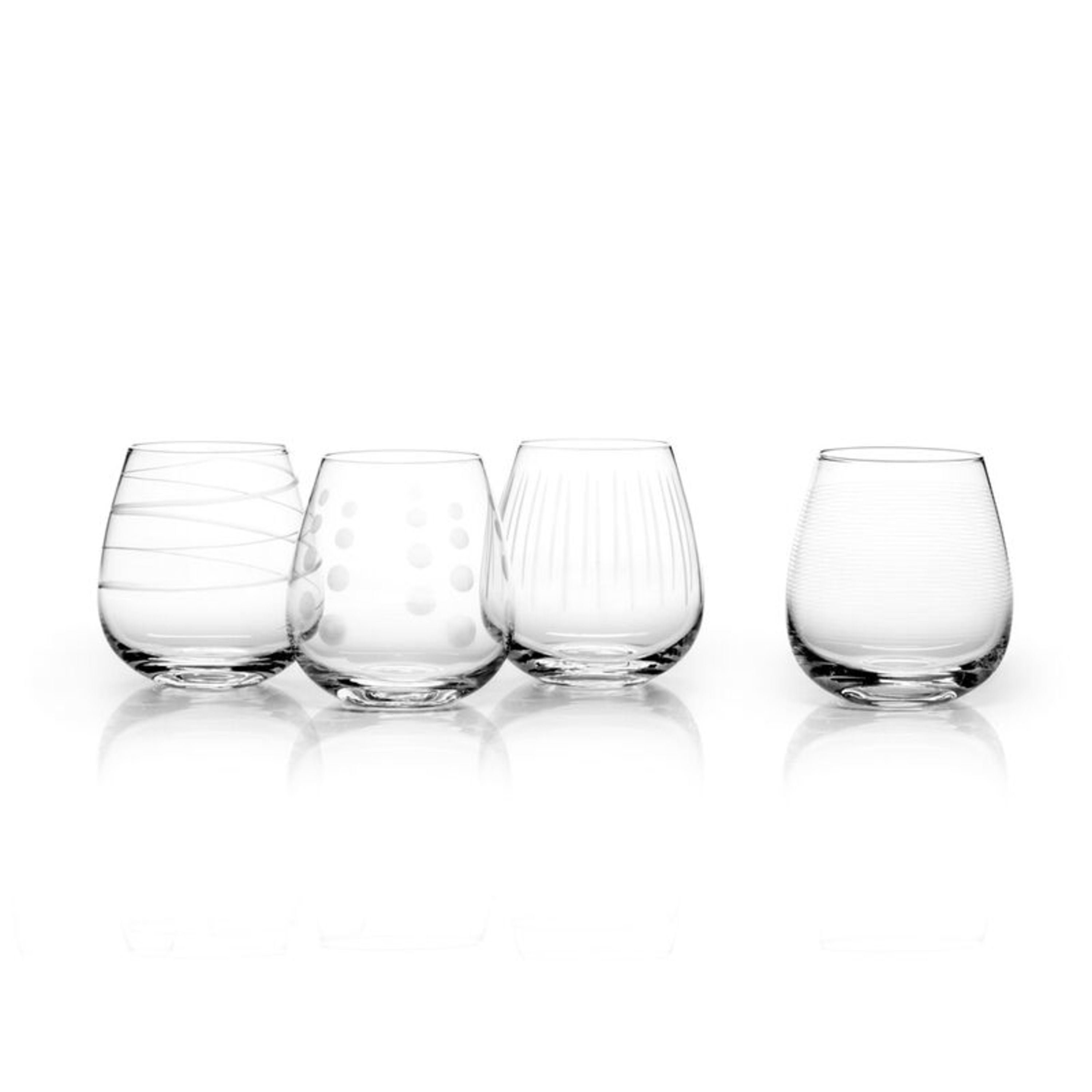 Mikasa Cheers 14-Ounce Stemless Wine Glasses, Service for 4