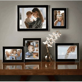 Mikasa Enamel Picture Frame Set of 5, Black/Silver, 8x10, 5x7, 4x6