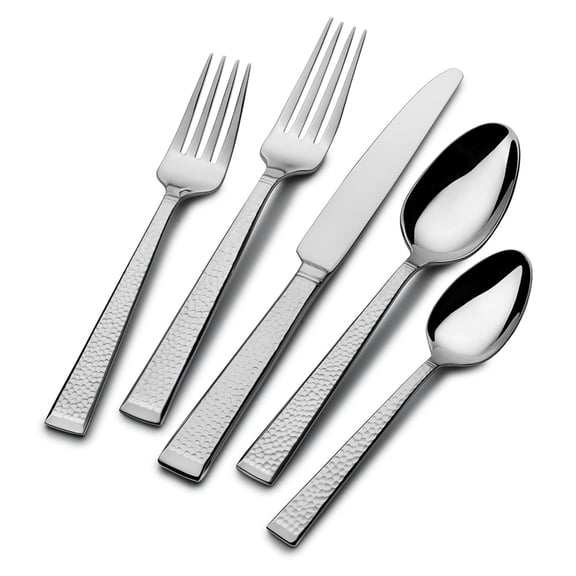 Mikasa, Kyler Flatware Service for 12, 65 Piece Set, 18/10 Stainless Steel, Silverware Set with Serving Utensils