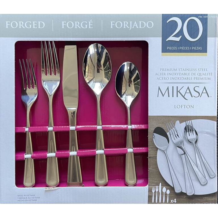 Mikasa Lofton 20-Piece Stainless Steel Flatware Set - Walmart.com