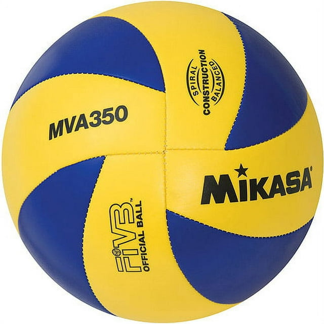 Mikasa MVA350 Olympic Replica Varsity Outdoor Volleyball, Blue/Yellow