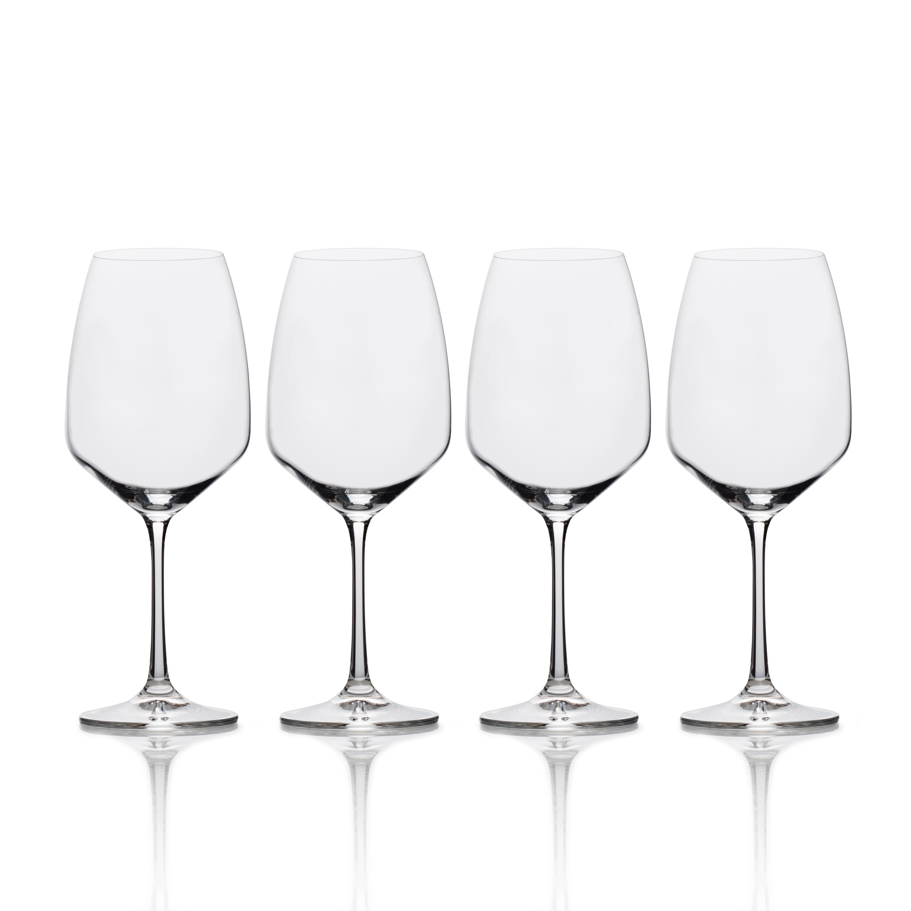 Melody 20 oz. Clear Lead-Free Crystal Red Wine Glasses, Set of 4