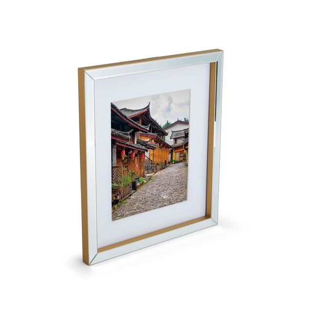 Mikasa Mirrored Gold Frame 13x15, Holds 8x10 or 11x14 Pictures ...