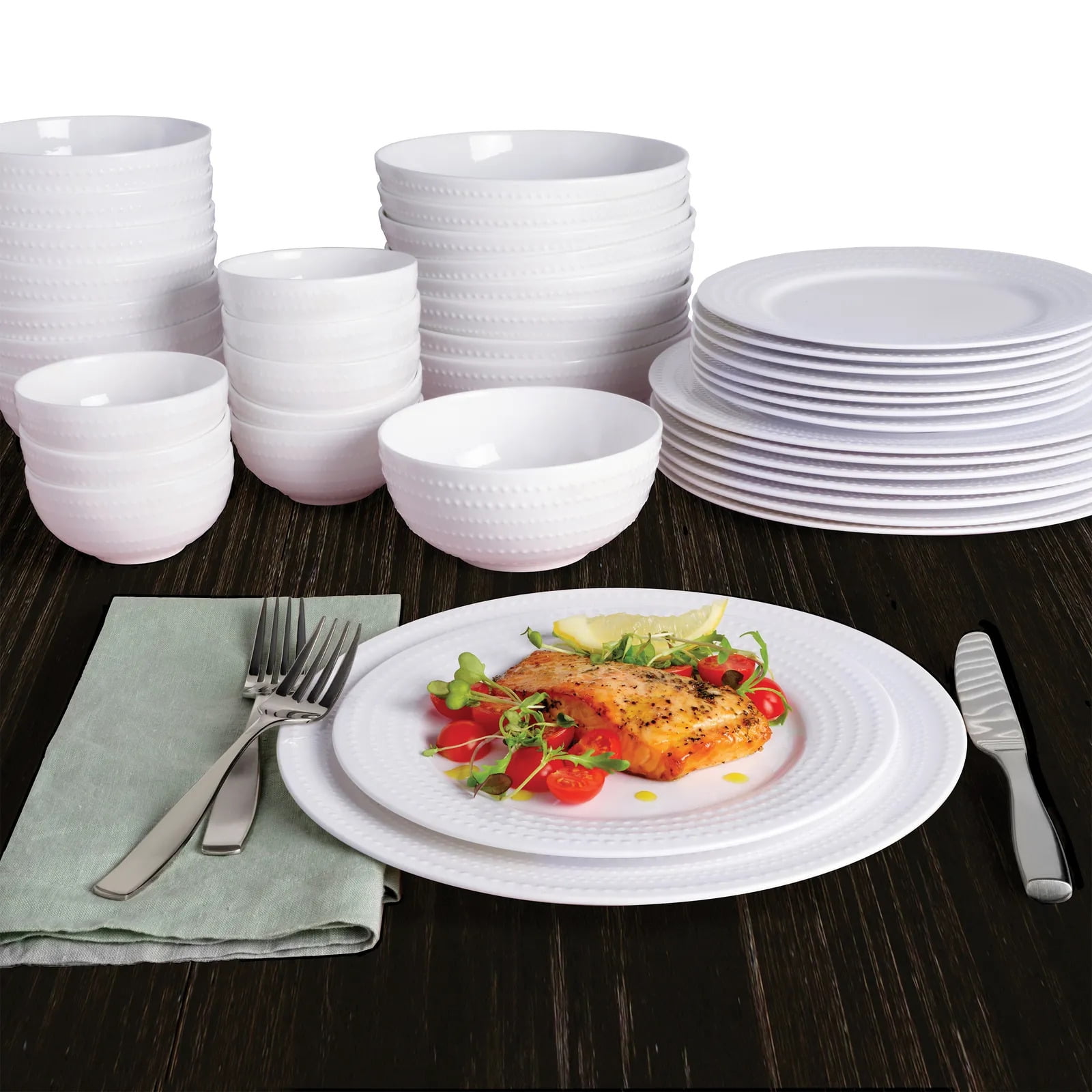 Mikasa Nellie 40-piece Dinnerware Set, White - Walmart.com