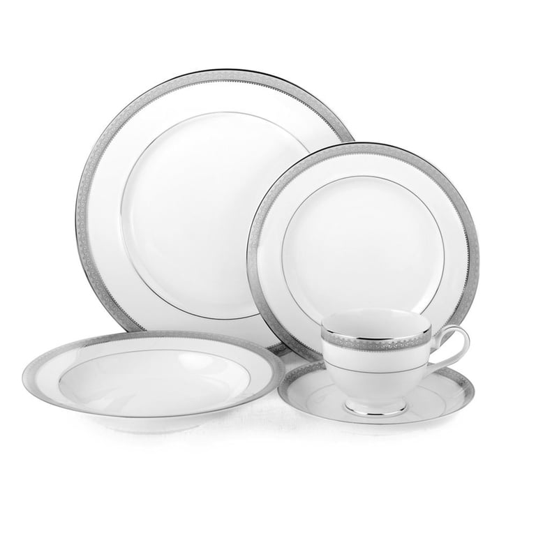 Mikasa Platinum Crown 40-Piece Dinnerware Set, Elegant Dinner