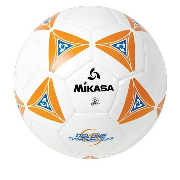 Mikasa Size 4 Deluxe Cushioned Soccer Ball, Ages 8 to 12, 25 inch Diameter, White/Orange