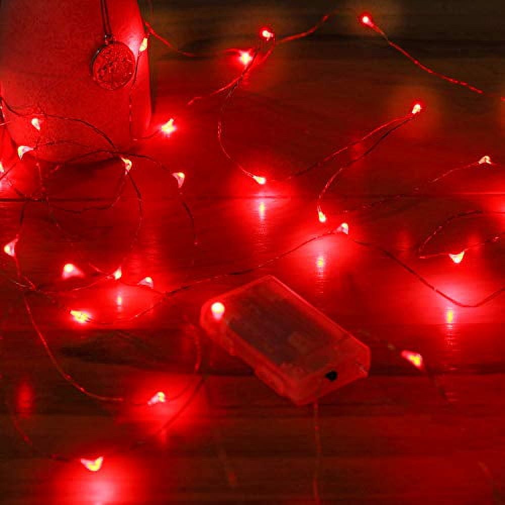 Mikasol Fairy Lights Battery Operated, 2 Packs Mini 3*AAA Battery Powered Copper Wire Led Starry