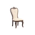 thumbnail image 1 of Mike 20 Inch Set of 2 Dining Chairs - Crown Top - Beige Fabric Brown Wood, 1 of 5