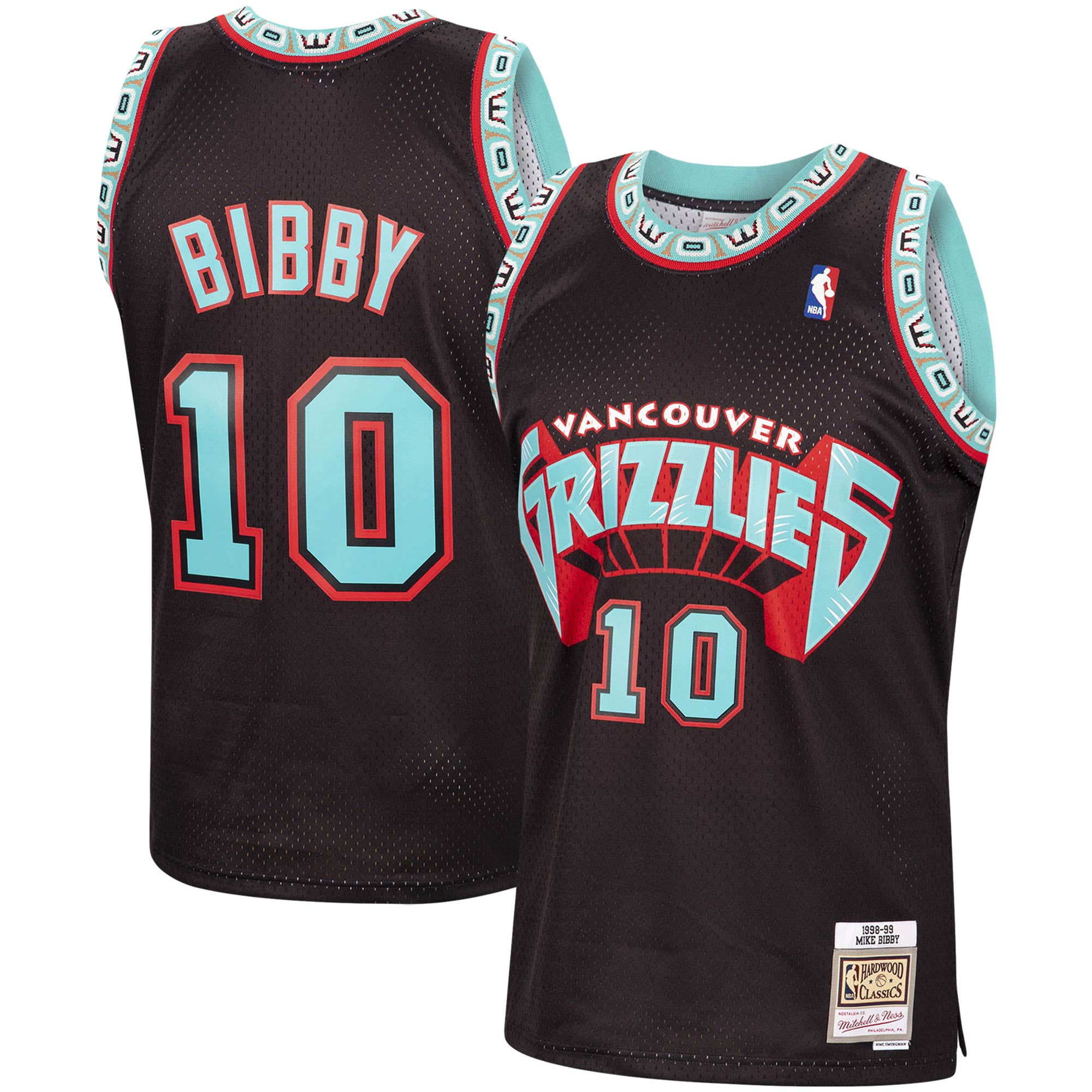 Men's Mike Bibby Vancouver Grizzlies Mitchell & Ness 1998-99 Hardwood Classics Reload Swingman Jersey - Black