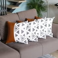 thumbnail image 1 of Mike&Co New York Decorative Vegan Faux Leather Throw Pillows Set of 4 Brown 17x17, 1 of 6