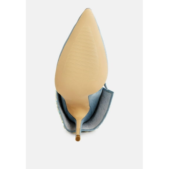 Mike Drop Diamante  Rhinestones Denim Boots